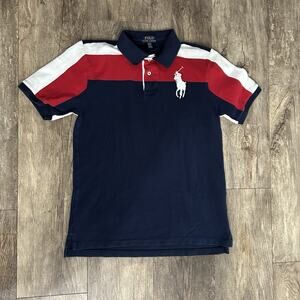 Polo Ralph Lauren Boys XL Red White & Blue Big Pony Performance Polo Shirt